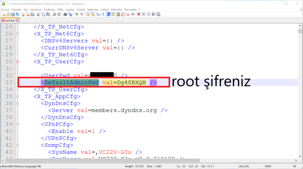 modem root şifresi öğrenme
