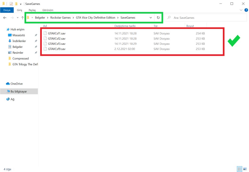 GTA Trilogy The Definitive Edition bitmiş save